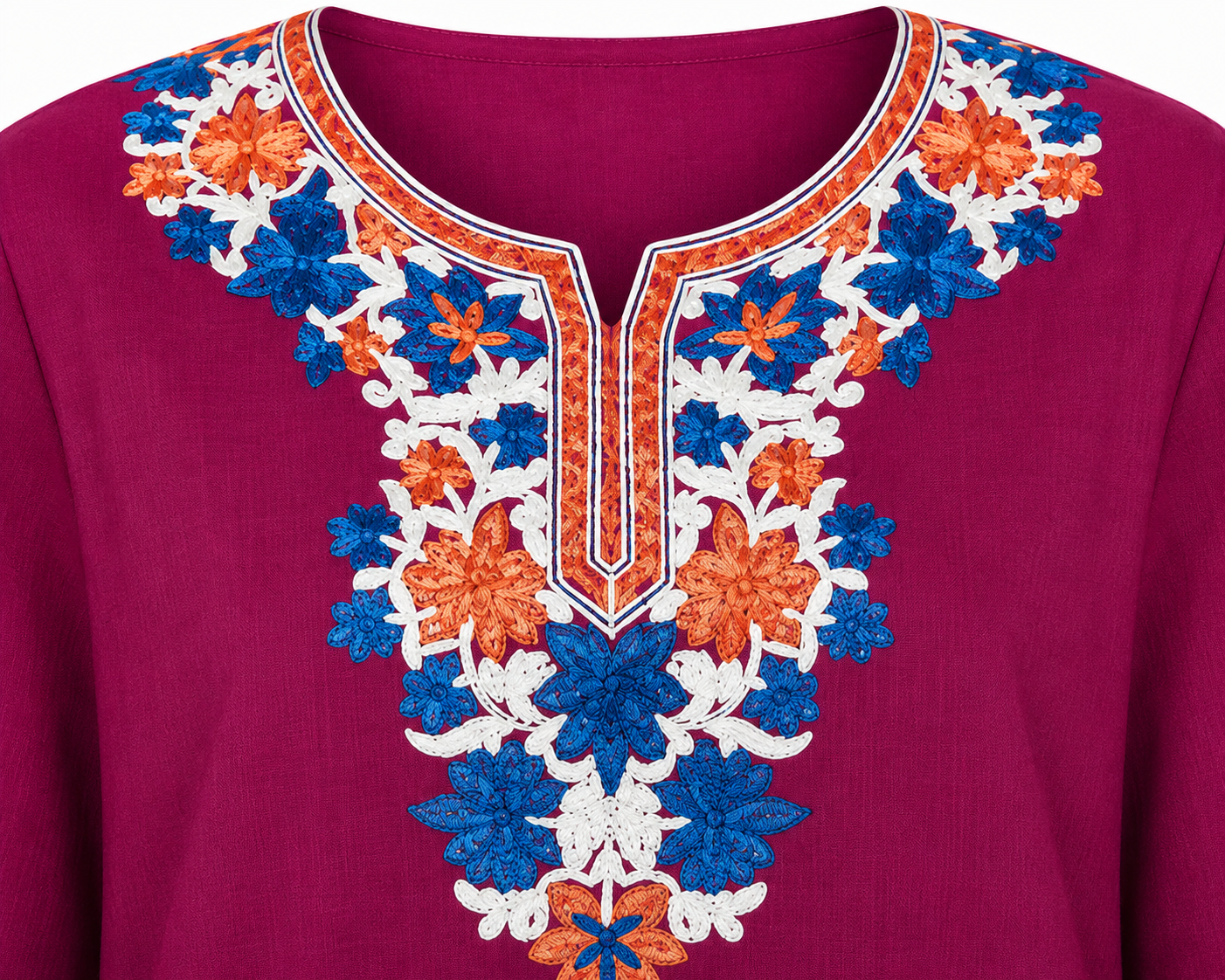 Kashmir Aari cotton Co-Ord Set | Plum